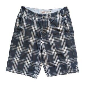 American Eagle Outfitters Mens Longboard Plaid Shorts Size 32 Blue & White Cotto